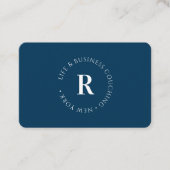 Monogram, minimaal blauw visitekaartje (Voorkant)