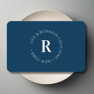 Monogram, minimaal blauw visitekaartje