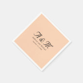 Monogram, Minimaal, Elegant, Perzik, Huwelijk Servet (Hoek)