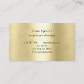 monogram, minimaal goud zwart b visitekaartje (Achterkant)