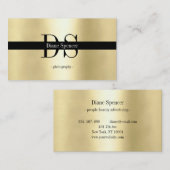 monogram, minimaal goud zwart b visitekaartje (Voorkant / Achterkant)