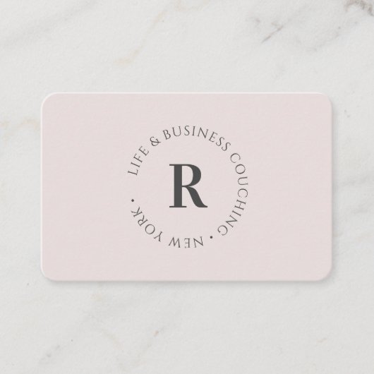 Monogram, minimaal grijs visitekaartje (Voorkant)