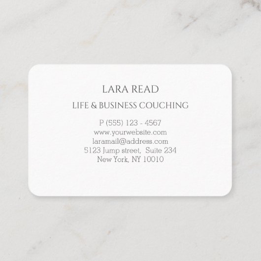 Monogram, minimaal grijs visitekaartje (Achterkant)