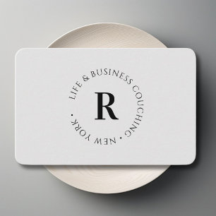 Monogram, minimaal grijs Visitekaartje