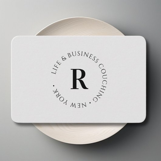 Monogram, minimaal grijs Visitekaartje