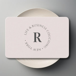 Monogram, minimaal grijs visitekaartje
