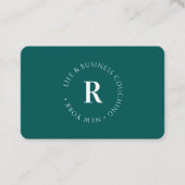 Monogram, minimaal groen zakelijk Visitekaartje (Voorkant)