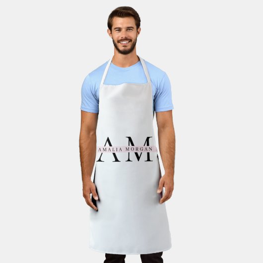 Monogram minimaal Initiaal Schort (Gedragen)