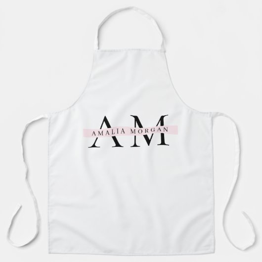 Monogram minimaal Initiaal Schort (Voorkant)