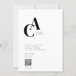 Monogram, minimaal, modern, QR-code, Kaart