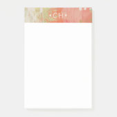 Monogram Minimaal Modern Stijlvol Abstract Perzik Post-it® Notes (Voorkant)