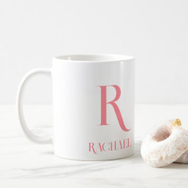 Monogram Minimaal Modern Stijlvolle Roze Koffiemok