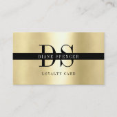 Monogram, minimaal zwart goud klantenkaartje (Voorkant)