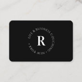 Monogram, minimaal zwart visitekaartje (Voorkant)