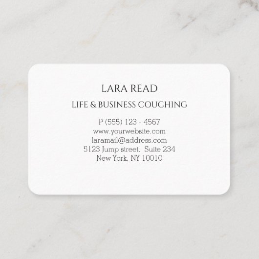 Monogram, minimaal zwart visitekaartje (Achterkant)