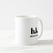 Monogram Minimal Classic Elegant Zwart-wit Koffiemok (Voorkant rechts)