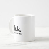 Monogram Minimal Classic Elegant Zwart-wit Koffiemok (Voorkant links)
