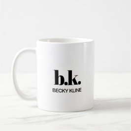 Monogram Minimal Classic Elegant Zwart-wit Koffiemok