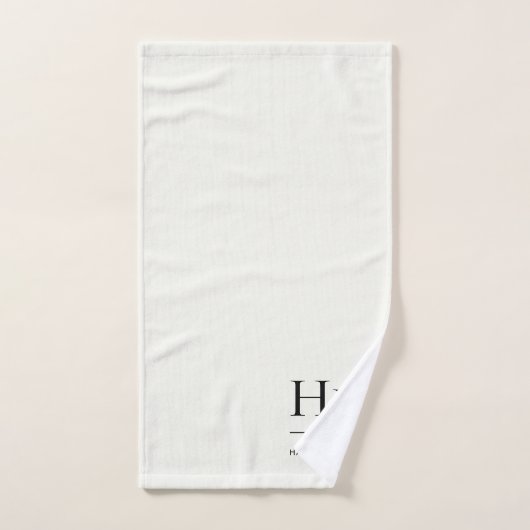Monogram Minimal Elegant Ivory Chic Stylish Simple Bad Handdoek (Handdoek)