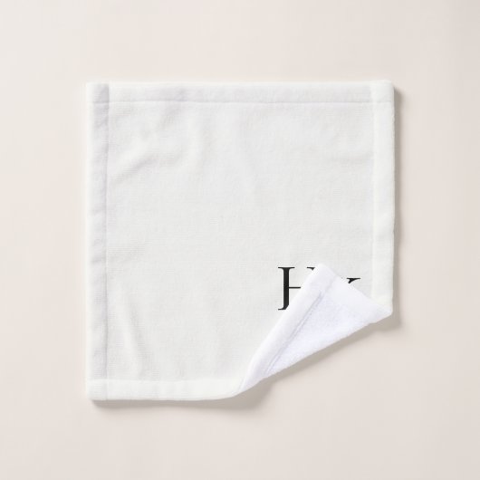 Monogram Minimal Elegant Ivory Chic Stylish Simple Bad Handdoek (Wasdoekje)