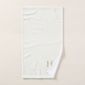 Monogram Minimal Elegant Ivory Gold Stylish Simple Bad Handdoek (Handdoek)