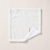 Monogram Minimal Elegant Ivory Gold Stylish Simple Bad Handdoek (Wasdoekje)