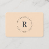 Monogram, minimale beige visitekaartje (Voorkant)