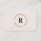 Monogram, minimale beige visitekaartje (Voorkant)