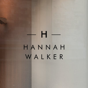 Monogram   Minimale Elegante Moderne Zwarte Naampl Raamsticker