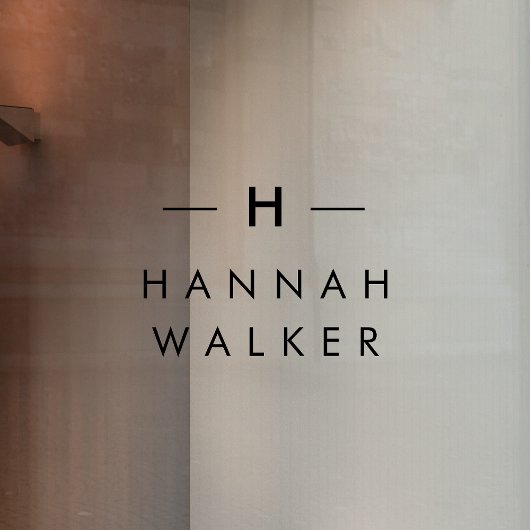 Monogram | Minimale Elegante Moderne Zwarte Naampl Raamsticker