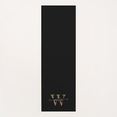 Monogram Minimale Elegante Zwart Gouden Script Naa Yogamat (Voorkant)