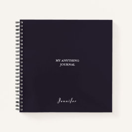 Monogram Minimale houtskool Grijs Witte Spiraal Notitieboek