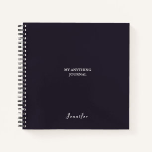 Monogram Minimale houtskool Grijs Witte Spiraal Notitieboek