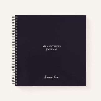 Monogram Minimale houtskool Grijs Witte Spiraal Notitieboek