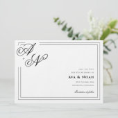 Monogram Minimale Klassieke Trouw Save the Date Kaart (Staand voorkant)