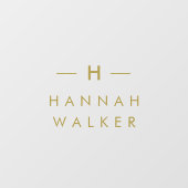 Monogram | Minimale legante moderne goudplaat Raamsticker (Vel)