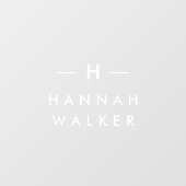 Monogram | Minimale legante moderne nummerplaat Raamsticker (Vel)