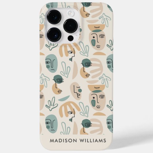 Monogram Minimale Moderne Hoesje-Mate iPhone Case (Achterkant)