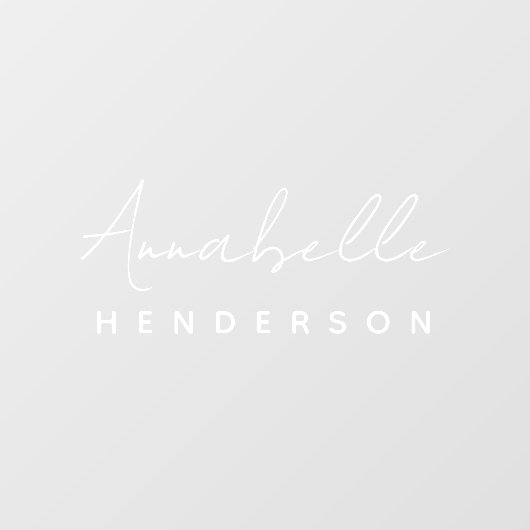 Monogram | Minimale moderne, stijlvolle naamplaat Raamsticker (Vel)