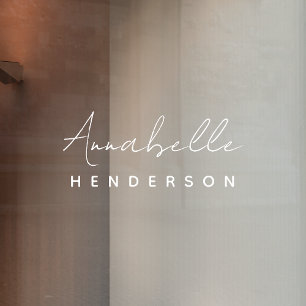 Monogram Minimale moderne, stijlvolle naamplaat Raamsticker