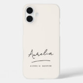 Monogram Minimale Neutrale Eenvoudige Script Handt Case-Mate iPhone Case (Achterkant)