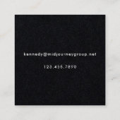 Monogram minimale typografie zwart papier vierkante visitekaartje (Achterkant)