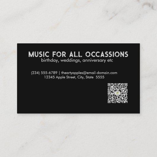 monogram Minimale zwarte DJ party planner Visitekaartje (Achterkant)