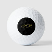 Monogram Minimalist Black Gold Initials Elegant Golfballen (Voorkant)