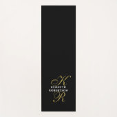 Monogram Minimalist Black Gold White Elegant Men Yogamat (Voorkant)