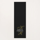 Monogram Minimalist Black Gold White Elegant Men Yogamat (Achterkant)