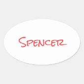 Monogram minimalist custom name  ovale sticker (Voorkant)