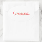 Monogram minimalist custom name  ovale sticker (Tas)