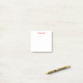 Monogram minimalist custom name  post-it® notes (Op bureau)
