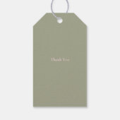 Monogram Minimalist Green Pink Mauve Wedding Cadeaulabel (Achterkant)